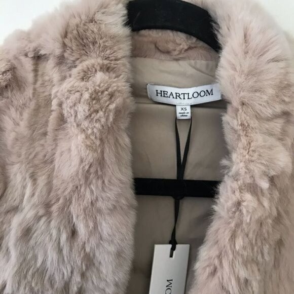 Heartloom Mari Fur Colorblock Coat Jacket NWT XS - Picture 4 of 6
